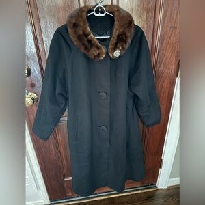 Brentshire‎ Vintage Cashmere Mink Coat Size Large
